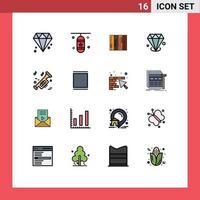 16 Creative Icons Modern Signs and Symbols of jewelry gemstone tile diamonf wood Editable Creative Vector Design Elements