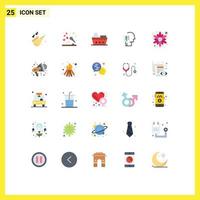 25 Universal Flat Colors Set for Web and Mobile Applications rose schedule boat person human Editable Vector Design Elements