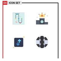 Pack of 4 creative Flat Icons of mouse direction arrow money orientation Editable Vector Design Elements