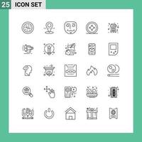 25 Creative Icons Modern Signs and Symbols of stool food point dessert bakery Editable Vector Design Elements