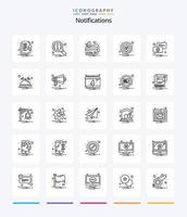 Creative Notifications 25 OutLine icon pack  Such As notification. security. card. notification. alert vector