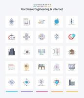 creativo hardware Ingenieria y Internet 25 plano icono paquete tal como Internet. conectividad. hardware. ingeniería. circuito vector