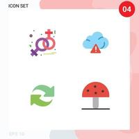 User Interface Pack of 4 Basic Flat Icons of sign repeat cloud refresh food Editable Vector Design Elements