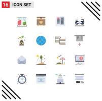 16 Universal Flat Colors Set for Web and Mobile Applications budget gym education fitness cycling Editable Pack of Creative Vector Design Elements