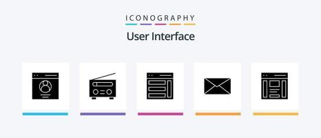 User Interface Glyph 5 Icon Pack Including user. mail. user. user. right. Creative Icons Design vector