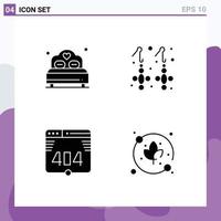 Set of Modern UI Icons Symbols Signs for bed error wedding gemstone leaf Editable Vector Design Elements