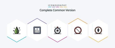 Complete Common Version 25 FilledLine icon pack including arrow. remove. statistics. cancel. open
