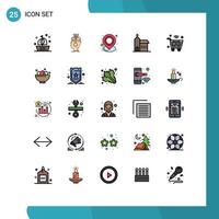 25 Creative Icons Modern Signs and Symbols of church building digital point map Editable Vector Design Elements