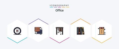 Office 25 FilledLine icon pack including . office. office. envelope. folder vector