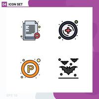 4 Creative Icons Modern Signs and Symbols of delete signs recruitment new place Editable Vector Design Elements