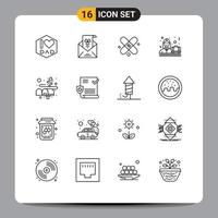 16 Creative Icons Modern Signs and Symbols of love box bandage female women Editable Vector Design Elements