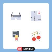 User Interface Pack of 4 Basic Flat Icons of computer education glasses plan berry Editable Vector Design Elements