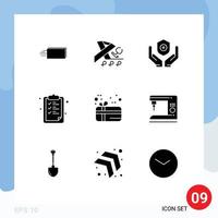 9 Creative Icons Modern Signs and Symbols of gift school awareness clipboard handcare Editable Vector Design Elements