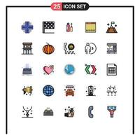 Universal Icon Symbols Group of 25 Modern Filled line Flat Colors of flag mixer shade hardware control Editable Vector Design Elements