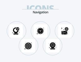 Navigation Glyph Icon Pack 5 Icon Design. gps. direction. gear. compass. target vector