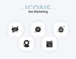 seo márketing glifo icono paquete 5 5 icono diseño. mantenimiento. calidad. aumentar. de primera calidad. ver vector