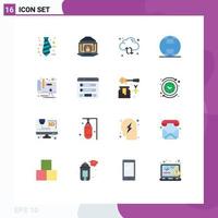 Set of 16 Modern UI Icons Symbols Signs for architecture security cloud internet reload Editable Pack of Creative Vector Design Elements