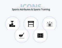 Sports Atributes And Sports Training Glyph Icon Pack 5 Icon Design. sport. finish. pitch. goblet. champion vector