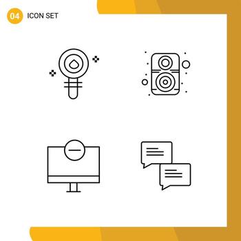 4 4 usuario interfaz línea paquete de moderno señales y símbolos de bioquímica ordenadores química hardware artilugio editable vector diseño elementos