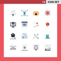 Universal Icon Symbols Group of 16 Modern Flat Colors of interface nature castle decoration medieval Editable Pack of Creative Vector Design Elements