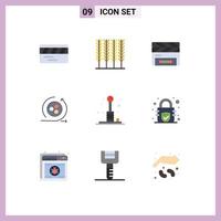9 Universal Flat Colors Set for Web and Mobile Applications play fun clapperboard arcade modeling Editable Vector Design Elements