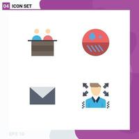 Group of 4 Flat Icons Signs and Symbols for court massege person dry sand Editable Vector Design Elements