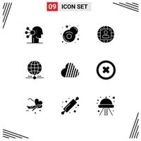 9 Creative Icons Modern Signs and Symbols of sky coin data business worldwide earth Editable Vector Design Elements