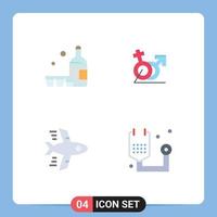 4 Flat Icon concept for Websites Mobile and Apps drink airplane ireland sign plane Editable Vector Design Elements