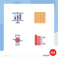 Universal Icon Symbols Group of 4 Modern Flat Icons of business bone cookie adn mat Editable Vector Design Elements