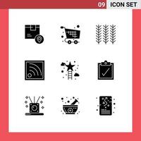 Stock Vector Icon Pack of 9 Line Signs and Symbols for climbing signal basket connection plant Editable Vector Design Elements