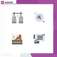 User Interface Pack of 4 Basic Flat Icons of activities farm gas arrows food Editable Vector Design Elements