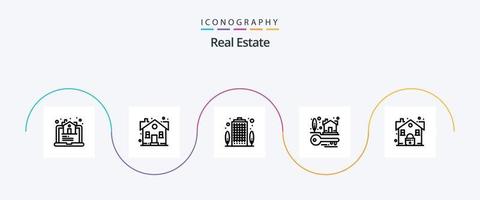 Real Estate Line 5 Icon Pack Including estate. property. property. keys. property vector