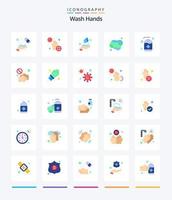 Creative Wash Hands 25 Flat icon pack  Such As hand soap. hand. hands. cleaning. medical vector