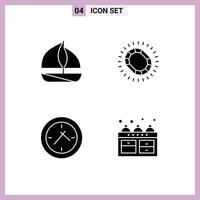 Group of Modern Solid Glyphs Set for beach time fashion loop cooker Editable Vector Design Elements