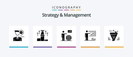 estrategia y administración glifo 5 5 icono paquete incluso estrategia. presentación. ajedrez. ir. usuario. creativo íconos diseño vector