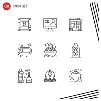 9 Creative Icons Modern Signs and Symbols of fast food toggle atx switch off Editable Vector Design Elements