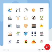 Mobile Interface Flat Color Set of 25 Pictograms of coding greece career sunshine wreath Editable Vector Design Elements