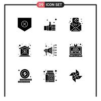 9 Creative Icons Modern Signs and Symbols of digital marketing automation solution property investment Editable Vector Design Elements