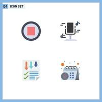 User Interface Pack of 4 Basic Flat Icons of media page audio sound report Editable Vector Design Elements