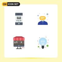 4 Creative Icons Modern Signs and Symbols of envelopes marketing message help education Editable Vector Design Elements