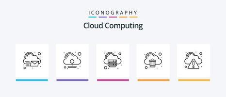 Cloud Computing Line 5 Icon Pack Including data. server. call. network. cloud. Creative Icons Design vector