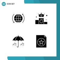 Solid Glyph Pack of Universal Symbols of global rain arrow money spring Editable Vector Design Elements