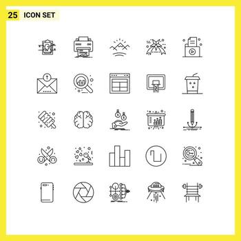 25 Universal Lines Set for Web and Mobile Applications file star paper friday canada Editable Vector Design Elements