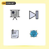 4 Creative Icons Modern Signs and Symbols of business contract marketing forward file Editable Vector Design Elements