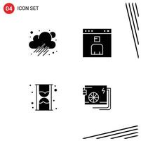 4 Universal Solid Glyphs Set for Web and Mobile Applications cloud hour avatar page shopping Editable Vector Design Elements