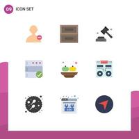 Set of 9 Modern UI Icons Symbols Signs for cd india campaign party server Editable Vector Design Elements