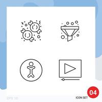 4 Universal Filledline Flat Colors Set for Web and Mobile Applications candy person sweet sort clip Editable Vector Design Elements