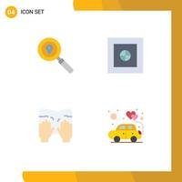 Modern Set of 4 Flat Icons and symbols such as map spa navigation safe car Editable Vector Design Elements