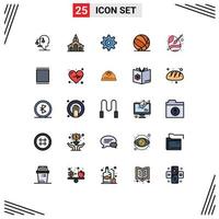 Set of 25 Modern UI Icons Symbols Signs for basket ball play spring basket idea Editable Vector Design Elements