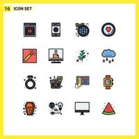 16 Creative Icons Modern Signs and Symbols of photographer valentine speaker lover heart Editable Creative Vector Design Elements